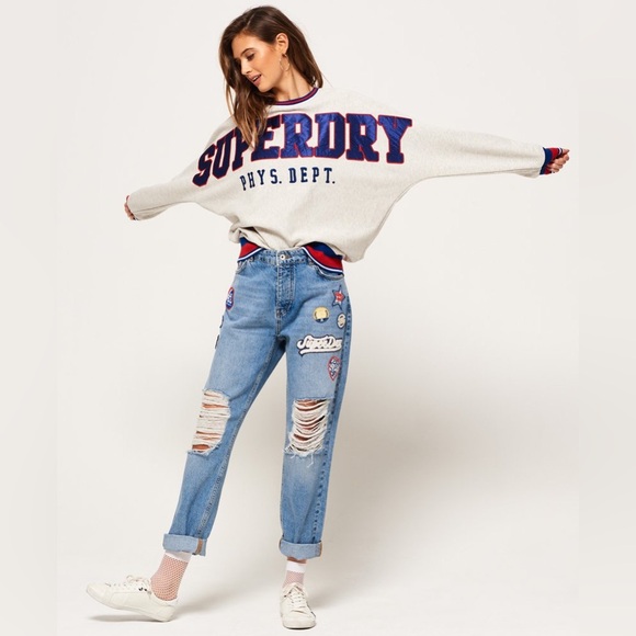 Superdry Game Day College Sweatshirt Size XS Oversized - Picture 2 of 12